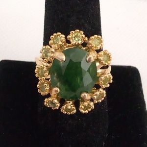 Beautiful 13ct natural Zambian Emerald cocktail ring Size 9 💎👄